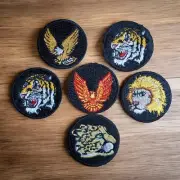 TAE KWON DO Patch Lot of 6 Animal Patches Iron On Tiger Lion Martial Arts 1.5"