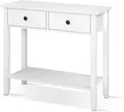 Console Table, Wood Side Hallway Tables Desk Drawers Display Home Bedroom Office