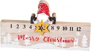 DRESSOOS Christmas Ornaments Countdown Calendar Block Wood Ornament Tabletop Desk Calendar for Christmas Advent Calendar Home Decor Xmas Supplies Xmas Xmas Wooden Calendar