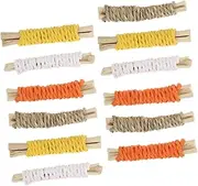 VILLFUL 12pcs Chew Toys for Small Animals Molar Rods for Rabbits Hamsters Care Snack Reduces Boredom Loneliness Handmade with Safe Materials