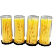 800 (8 Kegs) Dental Micro Applicator Eyeliner Bond Brushes (Fine Tips) (Yellow)