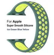 Super Smooth Silicone Solo Loop strap for Apple Watch Ice Ocean Blue Yellow