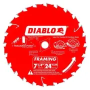 Diablo D0724X3 24-Tooth Tracking Point Framing Saw Blade 7-1/4 Dia. in.