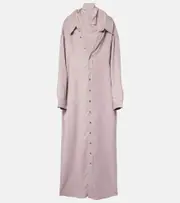 [Y/Project] Y/Project Turtleneck mesh-trimmed shirt dress AU 10 purple