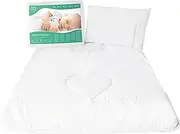Baby Duvet Quilt 120x90 cm + Flat Pillow All Seasonal Filling Set for Cot 120x60 cm