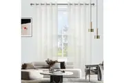 Geneva Stripe Sheer Eyelet Curtain 220cm & 250cm Drop