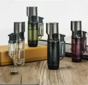 Transparent Fuel Tank Jet Turbo Torch 3 Flame Inflatable Gas Cigarette lighter