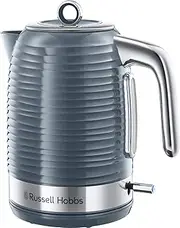 [Russell Hobbs] Inspire Electric 1.7L Cordless Kettle (Fast Boil 3KW, Grey premium textured plastic, high gloss finish, Removable washable anti-scale filter, Pull off lid, Perfect pour spout) 24363