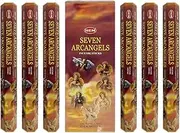 Hem 7 Archangels Incense Sticks Agarbatti Masala - Pack of 6 Tubes, 20 Sticks Each Box, Total 120 Sticks - Quality Incense Hand Rolled in India for Healing Meditation Yoga Relaxation Prayer Peace