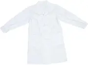 [FUNOMOCYA] Lab Coat Summer Outfit Dress Coat Nurse Outfit Lab Gown Doctor White Doctor Coat Dress Coats White Doctor Uniform Long Sleeve Coat White Doctor Cloth Cotton Overall Man