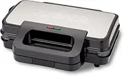 Tower T27031 Deep Filled Sandwich Maker with Non-Stick Coated Plate and Automatic Temperature Control, 900W, Stainless Steel
