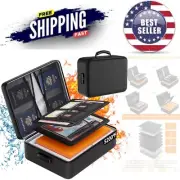 Fireproof Document Organizer Waterproof Safe Storage Travel Lock Box 8 Layers