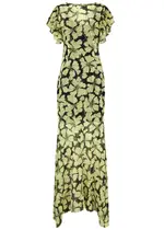 DE LA Vali Bougainvillea Floral-print Chiffon Maxi Dress - Black - 8 8