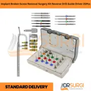 Implant Broken Screw Removal Surgery Kit Reverse Drill Guide Driver 20Pcs Dental