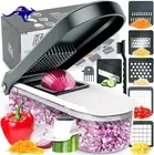 Vegetable Chopper, 6-In-1 Mini Chopper, Mandolin Slicer with Finger Guard, Clean