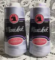 NEW 2 Lilac maxilock 3000Yd spools 100% polyester overlock sewing thread TEX 27