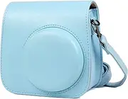 BLBMTCBCAG Camera Bag PU Leather Case with Shoulder Strap Fit for Mini 9 8 8+ Instant Film Camera Bag Camera Protection(Sky Blue)
