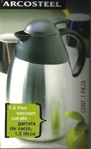 ARCOSTEEL 1.5 LITER CARAFE FOR HOT/COLD DRINKS - STAINLESS STEEL! - New in Box!