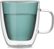 Beer Mug Whiskey Beer Glasses Multi-Color Wine Glass Tea Juice Cup Coffee Cups Cocktail Holder Mug Double Wall Mugs Wineglass for Vodka Beer Mugs (Size : 350ml Green)