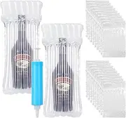 20 PCS Wine Bottle Protector, Inflatable Air Column Cushion with Pump, Reusable Bubble Cushion Wrap Sleeves, Wine Bottle Packaging for Airplane Travel,Transport, Safety Shipping
