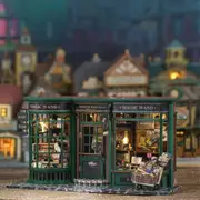 DIY Harry Potter Wand Shop 3D Wooden Dollhouse LED Miniature House Book Nook Kit