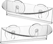 NOLITOY 2pcs Wall Mounted Flower Pot Stand Wall Mount Shelf Wall Mounted Shelf Suction Cup Shelf for Windowsill Floating Shelves Window Plant Shelves Holder Kitchen Acrylic Transparent