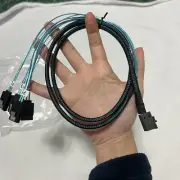 HD Mini SAS SFF-8643 Host Internal to 4 SATA 7Pin Target Hard Drive Cable US New
