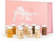 BRÜUN BB Glow Starter Kit of 12 Vials for Spa and School - A Pigment Set for Skin Care to use with Derma Pen and Rollers for Fresh Look and Lasting Results