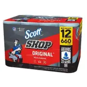 Scott Shop Towels Original, 55 Sheets per Roll, 12 Rolls