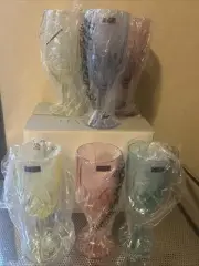 Marquis by Waterford Brookside Pastel Wine Goblet Crystal Glasses Set of 6