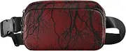 [Amooorous] Reddish-black Tree Stylish Fanny Pack Waist Bag for Women Men Large Capacity Cross Body Bag Belt Pack with Adjustable Strap for Travel Shopping Running, reddish-black tree, 1 size