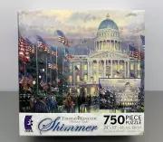 Thomas Kinkade Shimmer Puzzle Flags Over the Capital 750 Piece Painter of Light