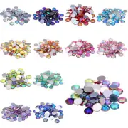 100pcs 12mm Round Mesh Face FlatBack Resin Crystal Rhinestones Applique Nail Art