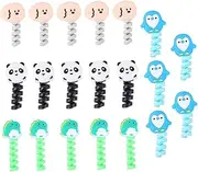 SHINEOFI 20Pcs Adorable Data Cable Organizers Animal Wire Wrappers Penguin Dinosaur Panda Earphone Line Winders for Tidy Desks and Fun Decor