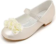 [Furdeour] Toddler Girls Mary Janes Shoes Low Heel Ballet Flats Wedding Party Dress Shoes for Kids