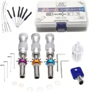Lock Picking Kit 3pcs 7 Pin Stainless Steel Adjustable Tubular Lock Pick Tool