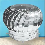 [ADZQM] Tainless Steel Rotating Chimney Cowl Cap, Turbine Ventilator,Spinner Anti Downdraught Chimney Cowl,Rotary Turbine Ventilator Rain and Snow Cover Flue Protector,450mm