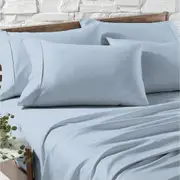 Renee Taylor Egyptian Cotton Sheet and Pillowcase Bedding Sleep Set - Sky