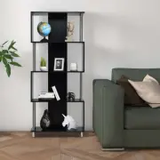 NNECW Standing Shelf with 4 Shelves &amp Metal Frame for Living Room &amp Office