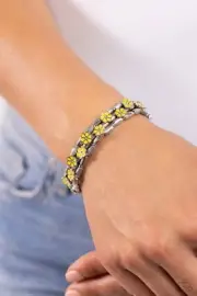 Paparazzi Jewelry Accessories - Scattered Springtime - Yellow Bracelet - NEW!!!