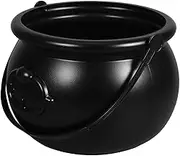 FELTECHELECTR Witch Barrel Candy Holiday Popcorn Bucket Halloween Soup Bowls Small Candy Bowl Witch Trick or Treat Bucket Halloween Food Display Mini Plastic Cauldron Black Plastic