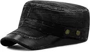 [Generic] Men's Hat Men's Washed Do Old Denim Breathable Flat Top Hat Women's Casual Duck Tongue Hat Outdoor Sun Hat