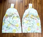 LEMON KITCHEN TOWELS SET OF 2, CROCHET TOP, HANGING TOWELS, TOWELS, LEMONS
