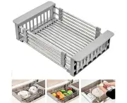 Stainless Steel Storage Sink Drain Basket Dish Drying Rack