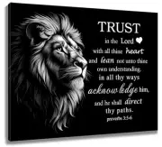 Lion Wall Art Black and White Lion and Inspirational Quotes Canvas Wall Art