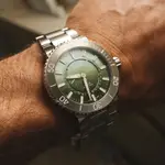 ORIS DAT WATT II 豪利時 瓦登海 二代 小秒針 環狀日期 綠色 潛水錶 計時圈 夜光 防水 金屬錶帶