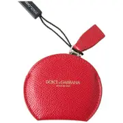 Dolce & Gabbana Women's Red Calfskin Leather Hand Mirror Holder - One S