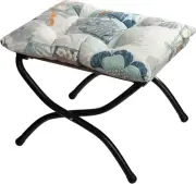 15"(H) Folding Footrest Stool, Upholstered Small Foldable Ottoman, Accent Padded