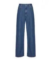 Valentino Logo Patch Straight Leg Jeans 25,26,27,28,29 Dark denim