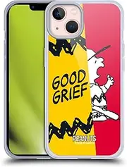 Head Case Designs Officially Licensed Peanuts Charlie Good Grief Halfs and Laughs Gel Case [Military Grade Protection] Compatible with Apple iPhone 13 and Compatible with MagSafe